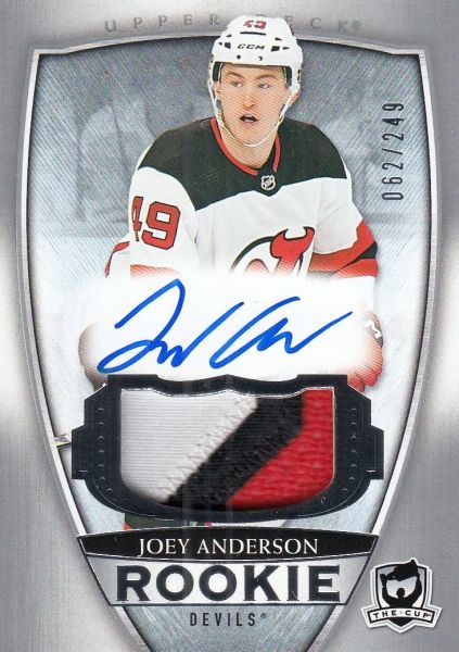 AUTO RC patch karta JOEY ANDERSON 18-19 UD The CUP Rookie /249